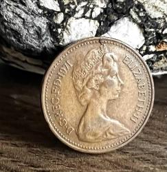 İngiltere 1971 Yılı 1 New Penny Koleksiyonluk * Kraliçe Elizabeth Görselli