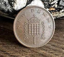 İngiltere 1971 Yılı 1 New Penny Koleksiyonluk * Kraliçe Elizabeth Görselli