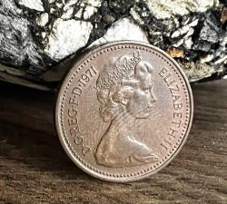 İngiltere 1971 Yılı 1 New Penny Koleksiyonluk * Kraliçe Elizabeth Görselli