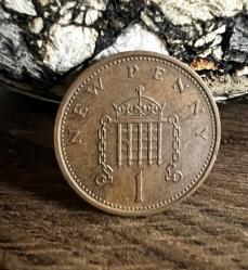 İngiltere 1971 Yılı 1 New Penny Koleksiyonluk * Kraliçe Elizabeth Görselli