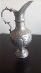 Eski ful el işlemeli bakır sürahi sapı prinç