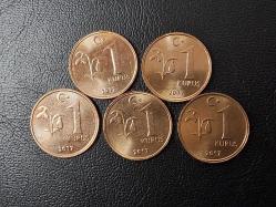 2017 YILINA AİT 1 KURUŞ  ÇİL 5 Lİ  SET ÇİL  TCM 1043
