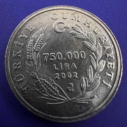 750.000 Lira 2002 FAO, Kimsenin Aç Kalmayacağı Bir Dünya. Çil.  Keçi . 750000