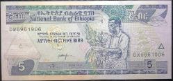 Etiyopya 5 Birr 2017 P--47 çil