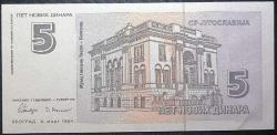 Yugoslavya 5 Dinar 1994 p-148