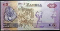Zambiya 5 Kwacha 2022 p-57 çil