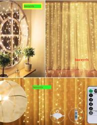 PROFESYONEL NOEL IŞIĞI DEKOR LED PERDE LED IŞIK SALKIM IŞIK GÜN IŞIĞI LED ŞIK 320 LED 10 DAL 3X2