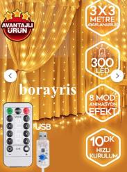 PROFESYONEL NOEL IŞIĞI DEKOR LED PERDE LED IŞIK SALKIM IŞIK GÜN IŞIĞI LED ŞIK 320 LED 10 DAL 3X2