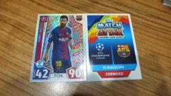 Topps 2017-18 UEFA Champions League Lionel Messi FC Barcelona Hot Shot Kart No:35