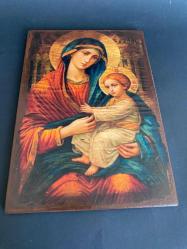 AHŞAP İKONA TABLO KİLİSEDEN ÇIKAN İKONA TABLO