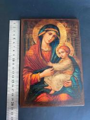 AHŞAP İKONA TABLO KİLİSEDEN ÇIKAN İKONA TABLO