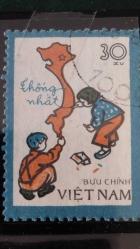 1977  YILI VİETNAM BİRLEŞME  DAMGALI ŞARNİYERSİZ