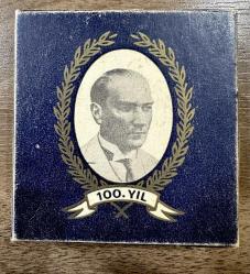 1881-1981 Atatürk Fotoğraflı 100.yıl boş karton sigara kutusu kolleksiyonluk