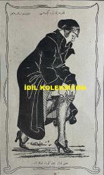 Osmanlıca Akbaba Mizah Dergisi-Gazetesi, Orijinal Dönem Basım, (Ottoman Magazine-Newspaper) - 25 Ocak 1923 - Sayı: 15 - Rumi: 25 Kanun-i Sani 1339 - Hicri: 7 Cemaziyelahir 1341 - Karikatürist Cemil Cem'in Kendini Tasvir Ettiği Çalışması: Akbaba'ya Güler Bir Yüz - Laklakiyat: Bir Kıssa, Bir Hisse 
