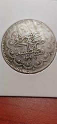 SULTAN MEHMED REŞAT HAN DÖNEMİ GÜMÜŞ NADİR R 10 KURUŞ 1327/9 CÜLUS 12 GR