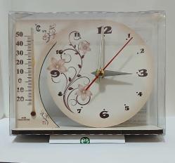 Termometre, Saat & Termometre (ahşap) Masa üstü -