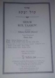 SİDUR KOL YAAKOV ( TÜRKÇE TERCÜMESİ VE TRANSLİTERASYONU İLE )