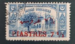 1920 Osmanlı Devleti'nin son pullarından 7.5 kuruş kırmızı Sürşarjlı- damgalı