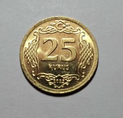 581 // 25 Kuruş Altın sarısı Çil