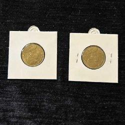 Fransa 20 centimes 2 adet 1967 ve 2000 Yılları