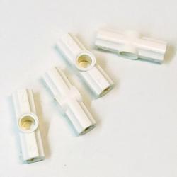 Lego 32034/42134 Açı Bağlantısı #2 180º - Axle and Pin Connector Angled  - Beyaz (6271870) - 4 Adet