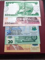 Nigerya Set Yabancı Kağıt Para iyi kondüsyondadır.