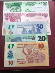 Nigerya Set Yabancı Kağıt Para iyi kondüsyondadır.