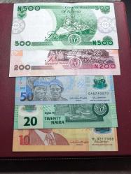 Nigerya Set Yabancı Kağıt Para iyi kondüsyondadır.