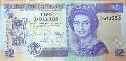 Belize Yabancı Kağıt Para çil kondüsyondadır.( Elizabeth)