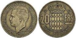 MONACO 1950 YILI 20 FRANK ÇÇT