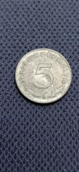 NAZİ ALMANYASI GAMA HAÇLI ÇİNKO 5 PFENNİNG 1944