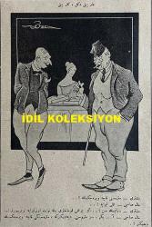 Osmanlıca Akbaba Mizah Dergisi-Gazetesi, Orijinal Dönem Basım, (Ottoman Magazine-Newspaper) - 3 Eylül 1923 - Sayı: 78 - Rumi: 3 Eylül 1339 - Hicri: 21 Muharrem 1342 - Karikatürist Ramiz Gökçe'nin Çalışması: Yeni Cami Merdivenlerinde Tulumba Meraklıları Yangın Dönüşünü Beklerken - Laklakiyat: Dedikodu 