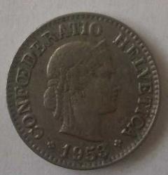 İSVİÇRE 10 RAPPEN 1953