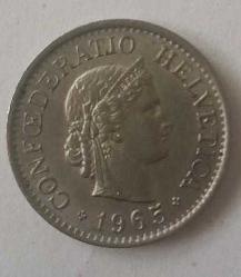 İSVİÇRE 10 RAPPEN 1965