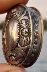 Antika gümüş 830 ayar enfiye takı kutusu