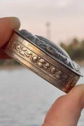 Antika gümüş 830 ayar enfiye takı kutusu