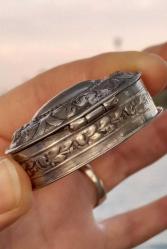 Antika gümüş 830 ayar enfiye takı kutusu