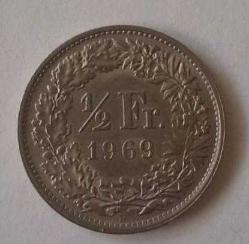 İSVİÇRE 1/2 FRANK 1969