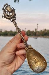 Antika büyük gümüş kaşık 800 ayar