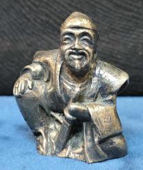 4,5 cm Boyunda Gümüş Kaplama Minyatür Keşiş Figürü Masa Süsü