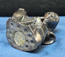 4,5 cm Boyunda Gümüş Kaplama Minyatür Keşiş Figürü Masa Süsü