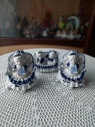 Üçlü Porselen El Boyama Biblo Takım