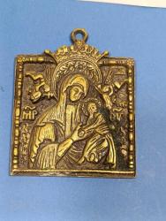 K208----PİRİNÇ DÖKÜM YAŞLI İKONA