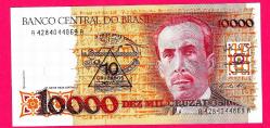 Brazil 10 Cruzados Novos on 10000 Cruzados (1989) Pick 218b UNC (TK 17 698) ÇİL