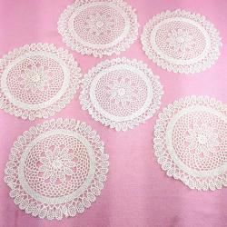 VINTAGE 6 ADET EL İŞİ  DANTEL SEHPA ÖRTÜSÜ