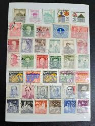 Çekoslavakya Damgalı Pulları.(Orta Boy Kartela)