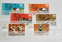 Almanya DDR Damgalı Pulları. Bir kartela.