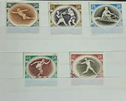 Polonya Olimpiyat (Spor) Temalı Damgalı Pulları. Bir kartela.