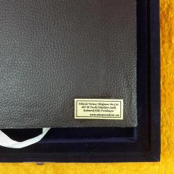 EL YAPIMI GECE KARANLIĞINDA GALATA KULESİ ÇİNİ RESİM , MAVİ RENKLİ KADİFE KUTUSUNDA