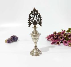 Sürmedan - Eski Sürmelik - Makyaj Kutusu - Sürme Şişesi - Pirinç Sürmedan - Gümüş Renkli - 90 - BÜYÜK BOY